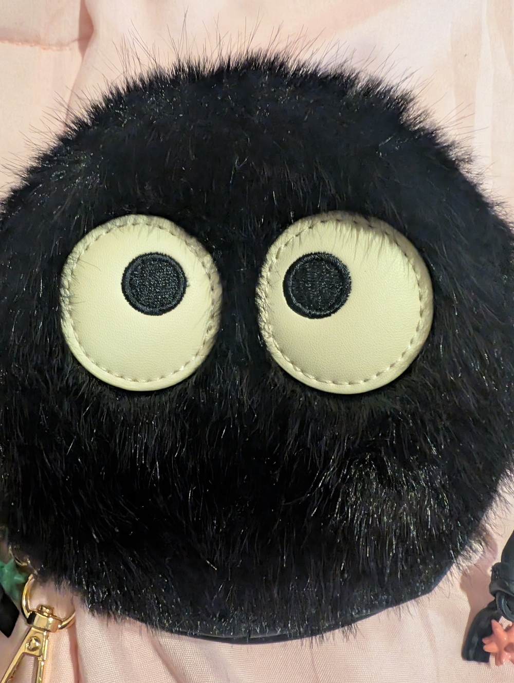 Cute Black Furry Eye Wristlet Clutch - Picture 3 of 10